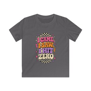 Youth Cheer T-Shirt, Retro I Came I Saw I Hit Zero image 5