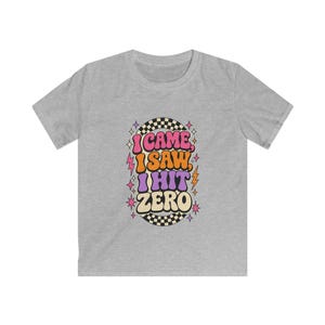 Youth Cheer T-Shirt, Retro I Came I Saw I Hit Zero image 3