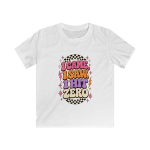 Youth Cheer T-Shirt, Retro I Came I Saw I Hit Zero image 1