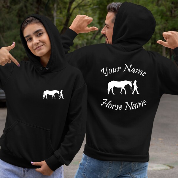 Personalized Horse Hoodie, Equestrian Horse Hoody, School Riding Hood, Pullover Jumper for Horse Rider, Pony Lover Sweatshirt for KIds Top