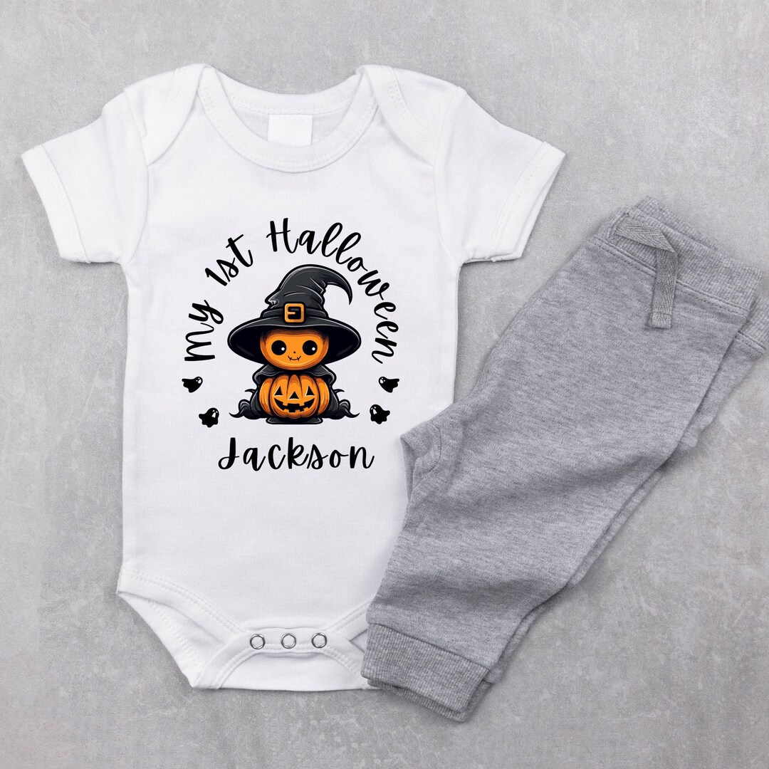 Baby First Halloween Shirt Custom Name My First Halloween Etsy Canada