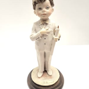 Vintage Florence 1982 Giuseppe Armani 10&quot; Boy With Candle Figurine