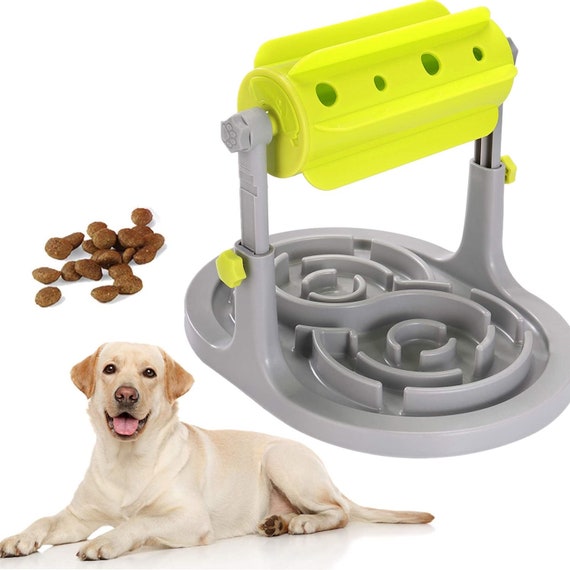 Interactive Dog Treat Puzzle Toy IQ Training Healthy Eating Cat Slow Feeder  Dispensing Food Bowl Adjustable Height for Small Medium Puppy 