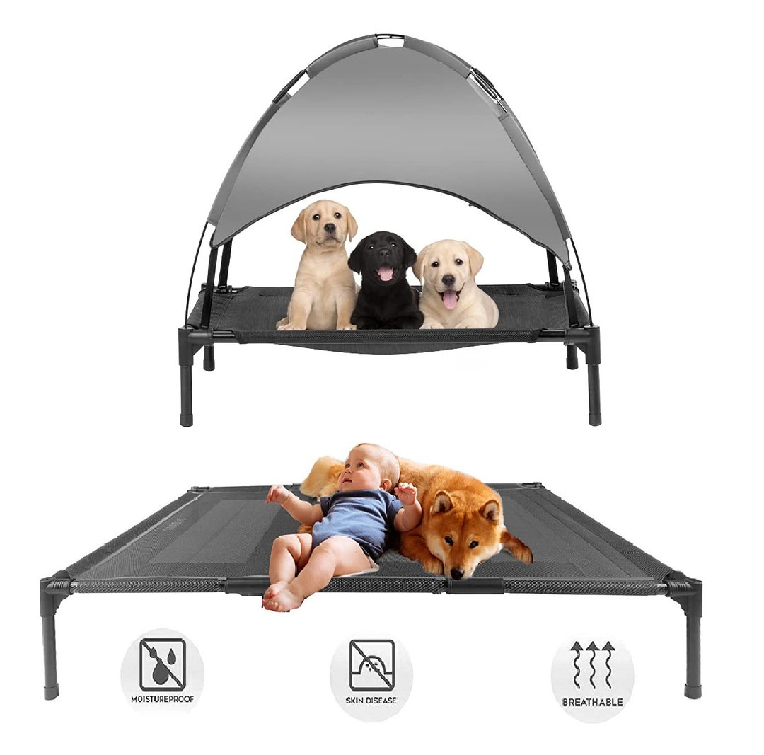 3 Sizes 2in1 Elevated Outdoor Raised Dog Bed Cooling Pet Cot W