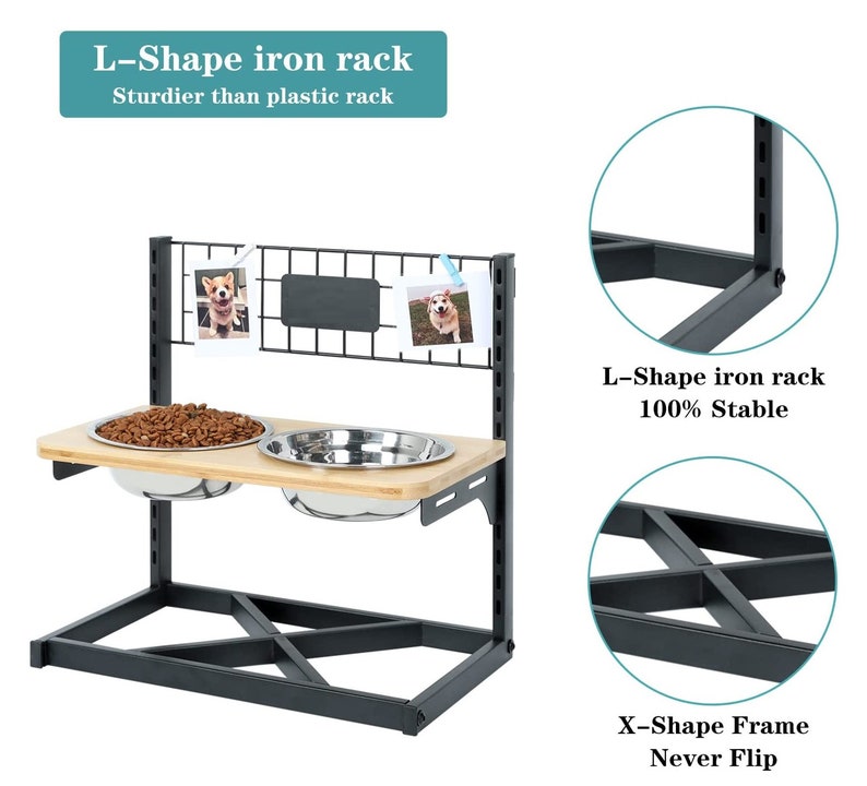 12 Heights Heavy Duty Elevated Dog Bowls Pet Cats Food Water Feeding