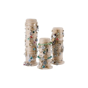 Bracelet Display Pillar, Twine and Wood, Jewelry Display, Wraps, Bangles, Watches, Retail Jeweler Tower, 6&quot;,8&quot;, 10&quot;, For Alex And Ani