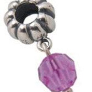June Crystal Dangle Charm Bead, Real Sterling Silver, Zable, Chamilia, European Beads, Fits Pandora Bracelets