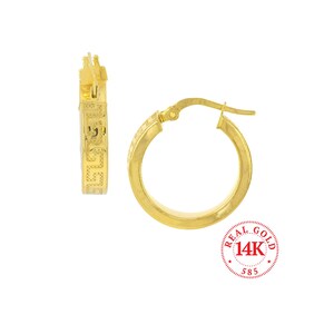 18ct Solid Gold 14mm Hoop Earrings | Auric Jewellery