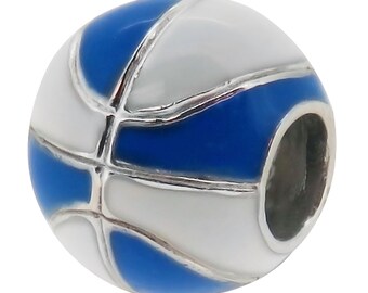 University of Kentucky Basketball Charm Bead, Fits Pandora Bracelets, Zable, Chamilia, European Beads, Real Sterling Silver