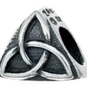 Celtic Triquetra Charm Bead, Trinity Knot, Real Sterling Silver, Zable, Chamilia, European Beads, Fits Pandora Bracelets
