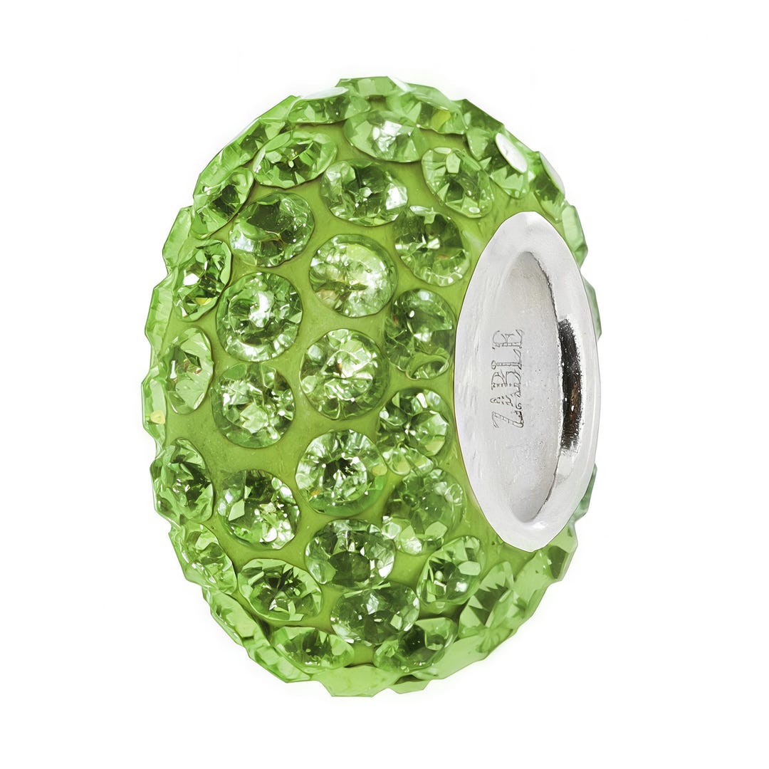 August Birthstone Charm Bead, Fits Pandora Bracelets, Pave Crystal ...