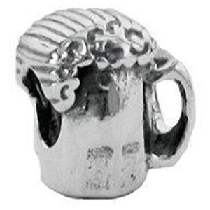 Beer Mug Charm Bead, Real Sterling Silver, Zable, Chamilia, European Beads, Fits Pandora Bracelets