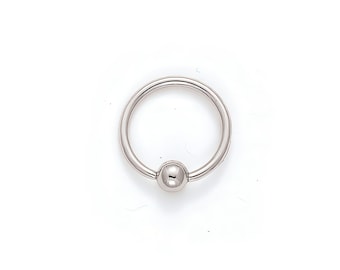 14K White Gold Belly Ring 14mm Hoop 14 Gauge
