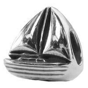 Sailboat Charm Bead, Real Sterling Silver, Zable, Chamilia, European Beads, Fits Pandora Bracelets