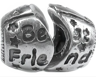 Best Friend Breakapart Charm Bead, Real Sterling Silver, Fits Pandora Bracelets, Zable, Chamilia, European Beads