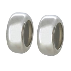 Stopper Beads for Pandora Style Bracelets, Silver w/ Silicon, Zable, Chamilia, European Beads + Charms, 2 Beads, Real Sterling Silver