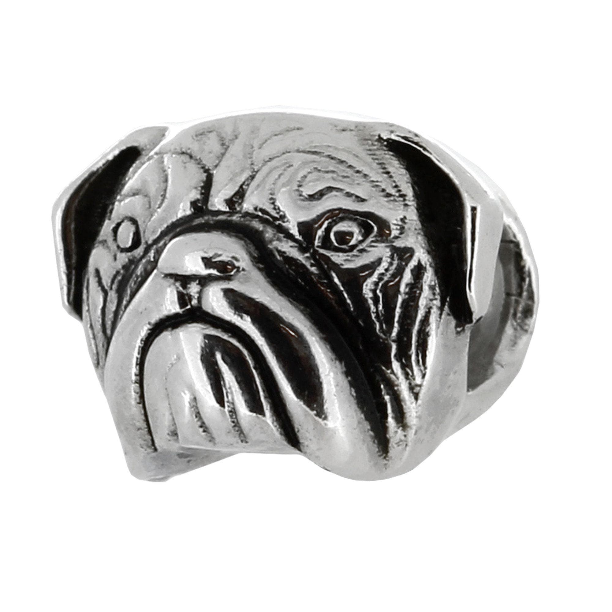 Dije de bulldog, plata de ley auténtica, compatible con pulseras