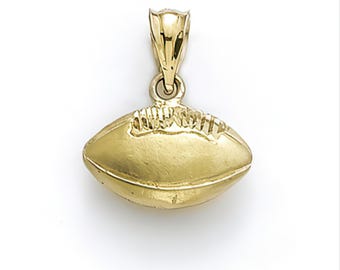 14 kt massief gouden voetbalhanger, sportcadeau, aanslagvrij, gratis verzending