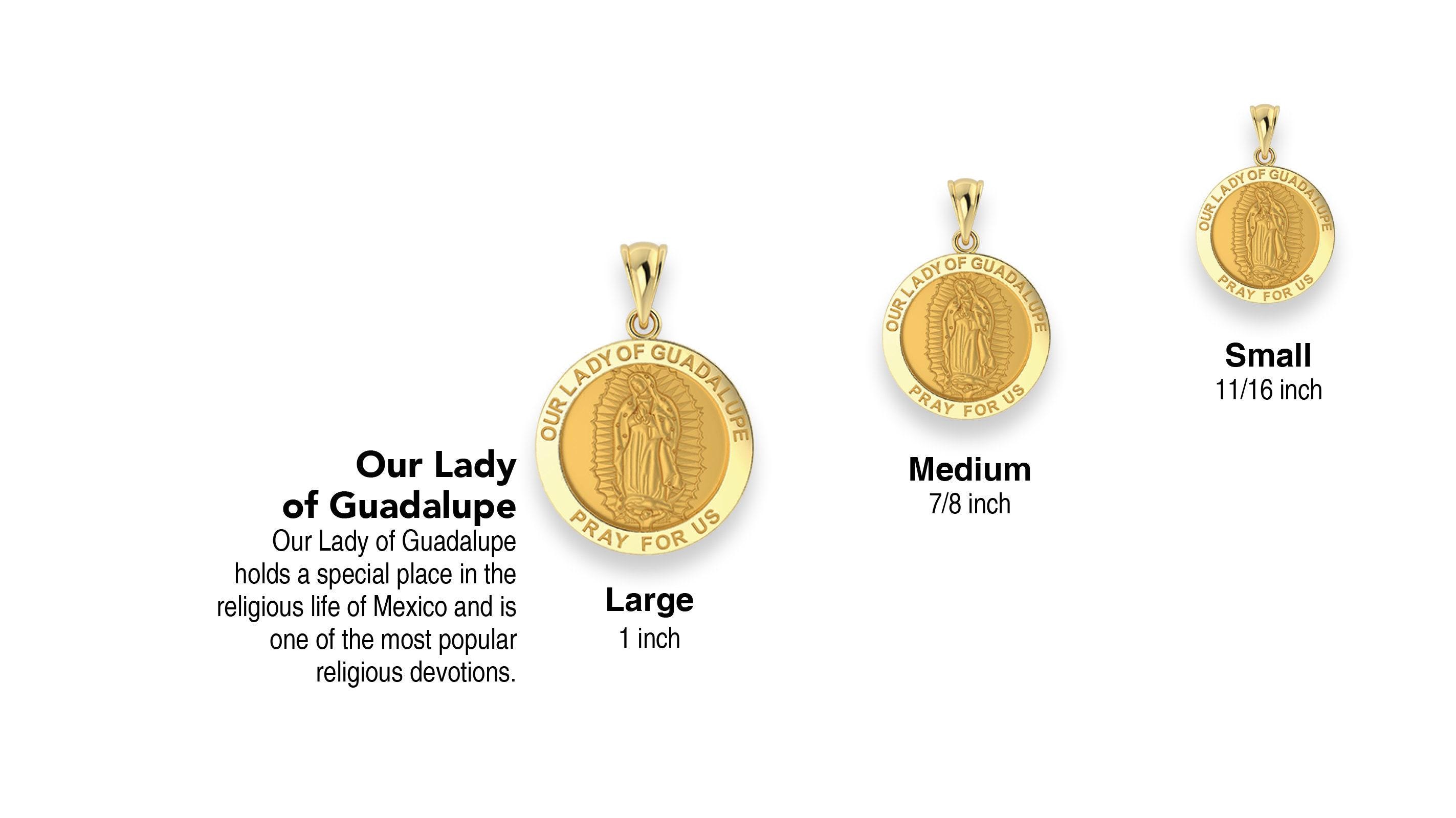 14K Solid Gold Our Lady of Guadalupe Medal, "our Lady of Guadalupe Pray ...