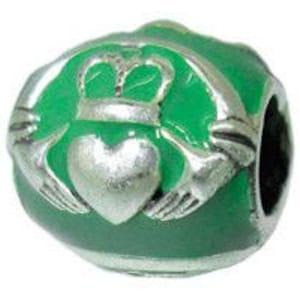Charm for Pandora 925 Sterling Silver gold Claddagh Charm Green Opal Etsy