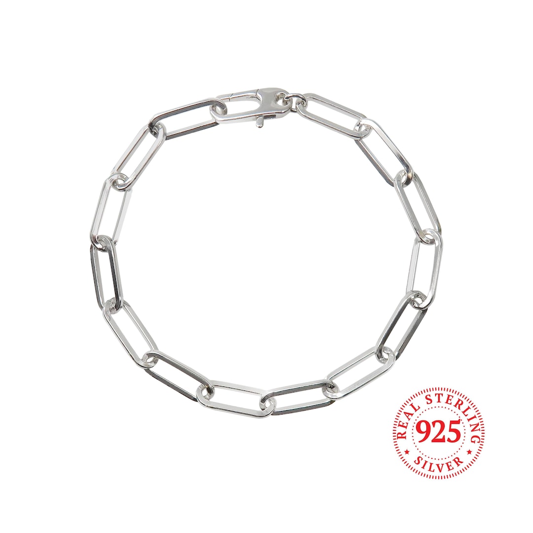 Made in Italy Paperclip Chain Bracelet, for Zable Charms, Hardware