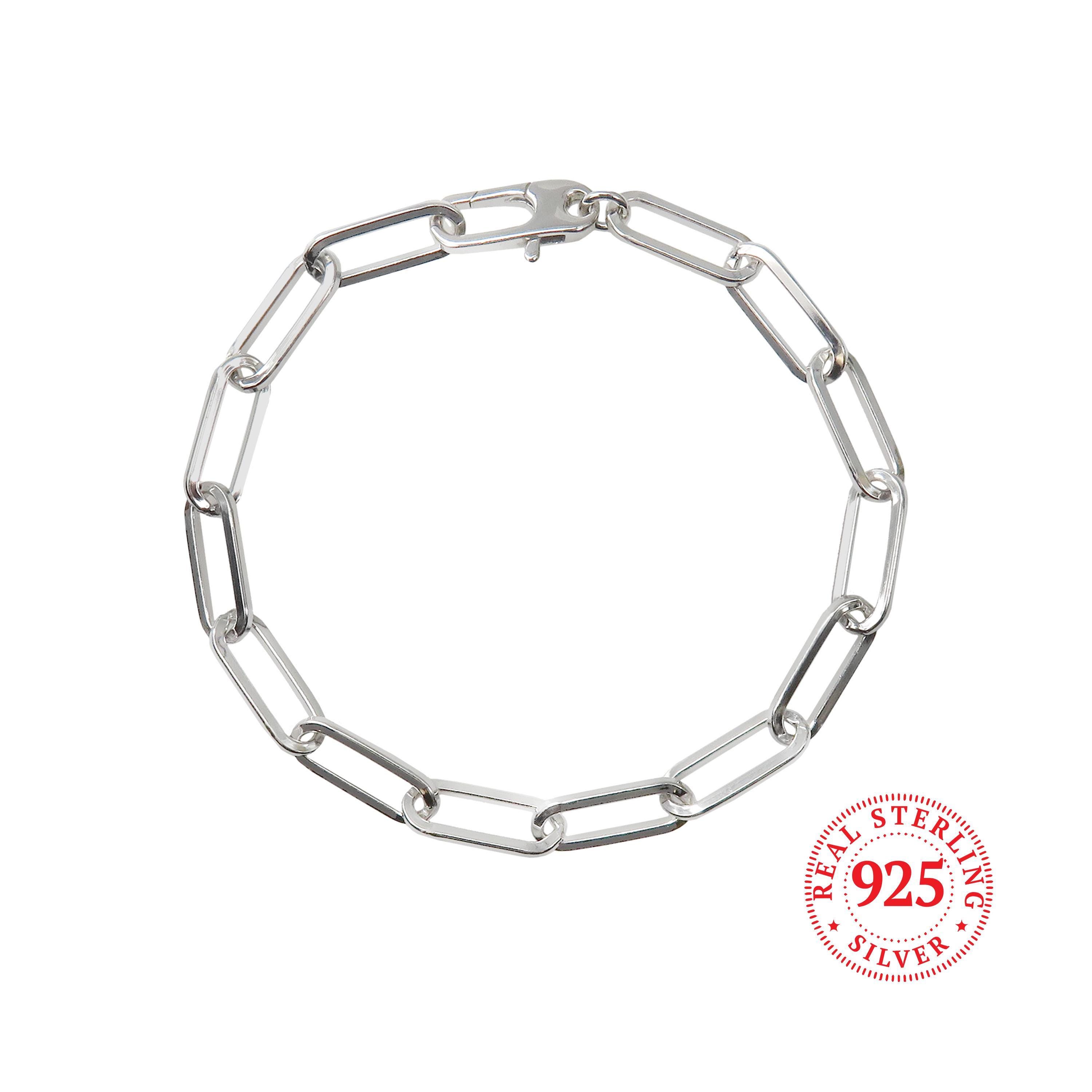 Made in Italy Paperclip Chain Bracelet, for Zable Charms, Hardware