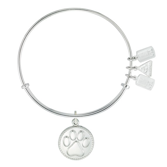 Alex and Ani Silver Paw Print Charm Bangle Bracelet Amazon.com: Alex and Ani LOVE Pave Paw Print Charm Bangle  main image 3