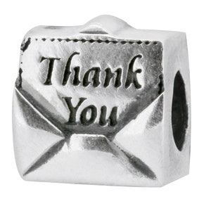 Dije de letra de agradecimiento, plata de ley auténtica, Zable, Chamilia, cuentas europeas, compatible con pulseras Pandora