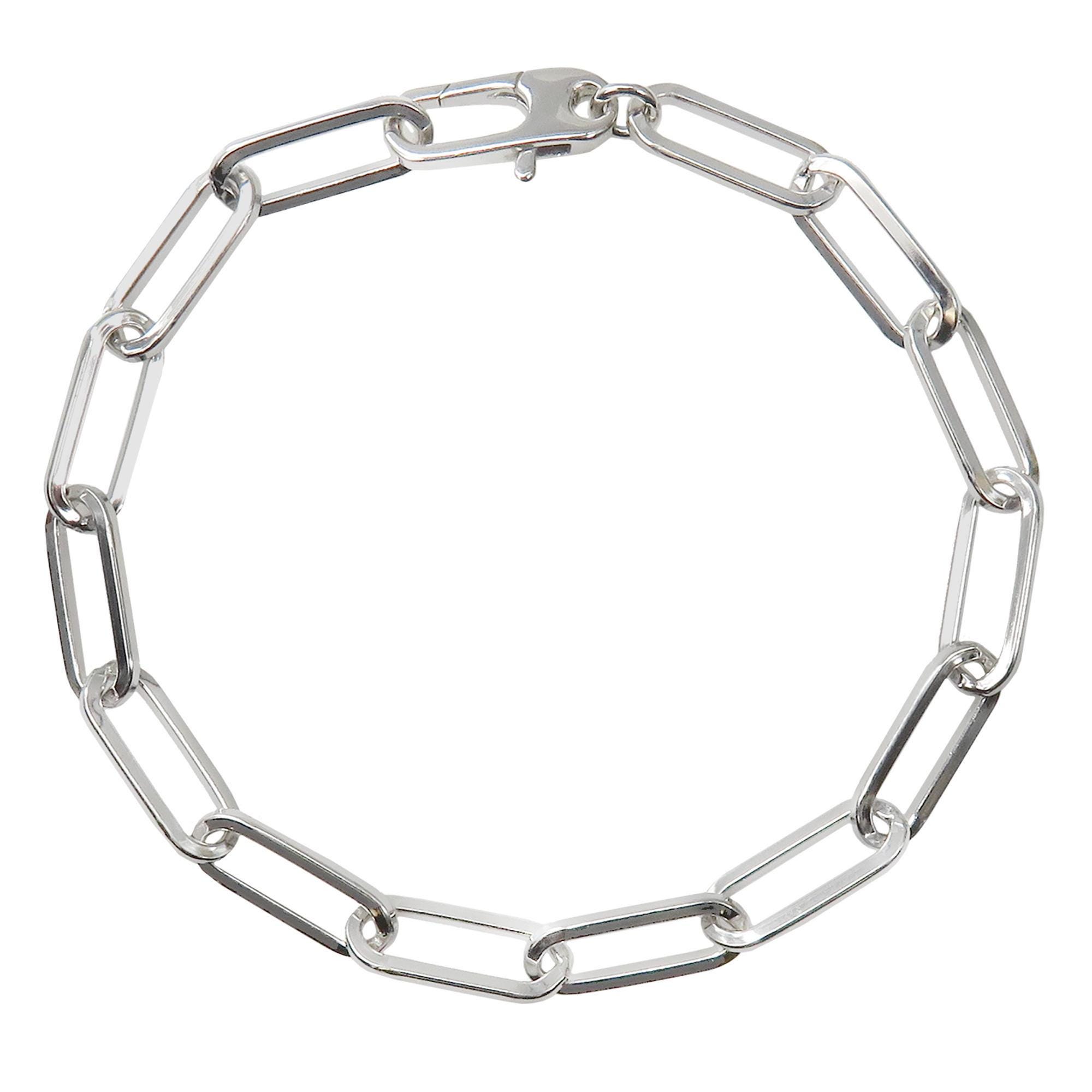 Made in Italy Paperclip Chain Bracelet, for Zable Charms, Hardware