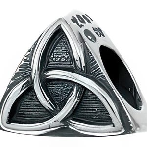 Celtic Triquetra Charm Bead, Trinity Knot, Fits Pandora Bracelets, Zable, European Beads, Real Sterling Silver
