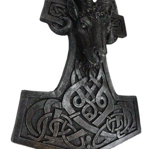 Viking Ram Skull God Thor Hammer Mjolnir With Runes Knotwork - Etsy