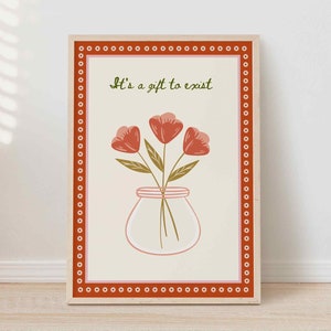 Es un regalo existir Impresión / Arte de pared / Cocina / Sala de estar / Póster