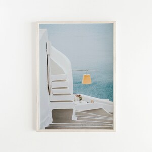 Santorini Print | Mediterranean Art Print | Travel Poster | Photography Print | Summer | Minimal | Modern | Blue Wall Art