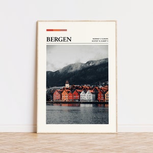 Bergen Travel Print | Norway Wall Art | Bergen Poster | Photography Print | Coordinates Colour Palette Print