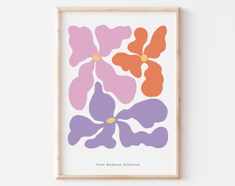 Seventies Floral Art Print | Abstract Flower Poster
