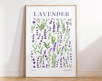 Lavender Print | Lavender Poster | Wall Art | Illustration | Home Decor | Garden Lover Gift | Digital Download | Printable Wall Art