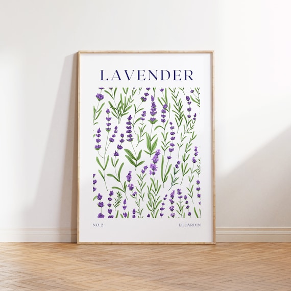 Lavender Print | Lavender Poster | Wall Art | Illustration | Home Decor | Garden Lover Gift | Digital Download | Printable Wall Art