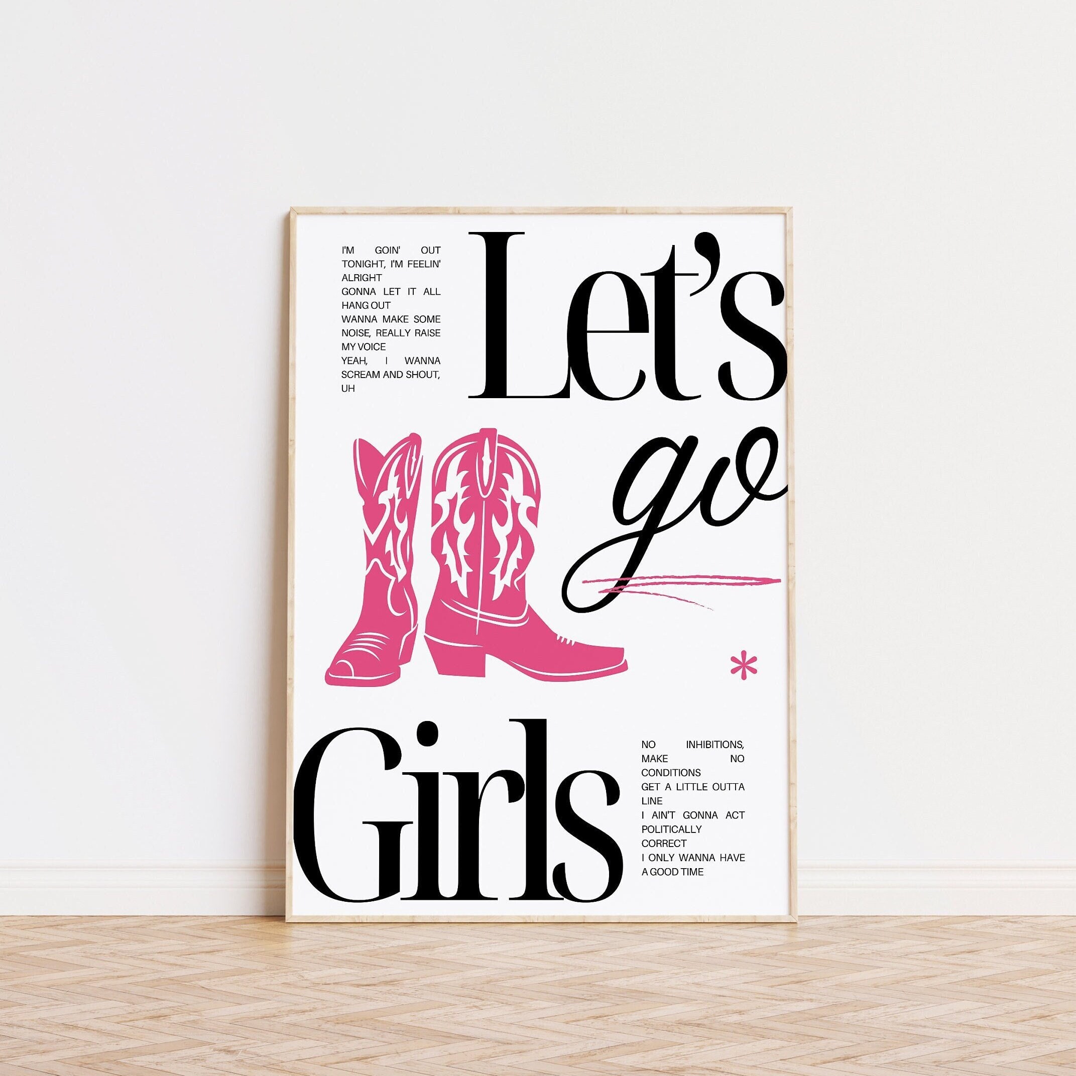 Let's Go Girls Print | Shania Twain Wall Art | Country Music | Cowboy ...