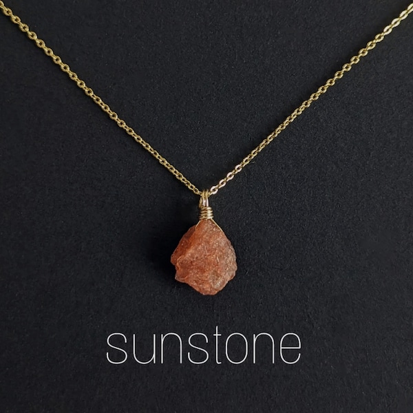 Ruwe zonnesteen ketting, gouden zilveren zonnesteen ketting, edelsteen ketting, zonnesteen hanger ketting, kristallen ketting, zonnesteen sieraden