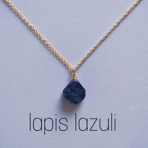 Raw Lapis Lazuli Necklace Gold or Silver Lapis Lazuli Necklace Gemstone Necklace Lapis Lazuli Pendant Necklace Raw Stone Lapis Lazuli Jewelry