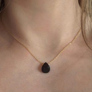Raw Black Tourmaline Necklace Tourmaline Drop Tourmaline Pendant Gemstone Jewelry Silver Gold Black Tourmaline Necklace Birthstone