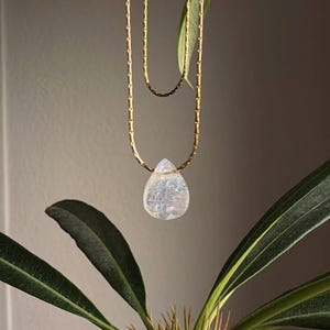 Raw Rainbow Moonstone Choker Moonstone Drop Necklace Raw Real Moonstone Necklace Gemstone Jewelry Moonstone Necklace Birthstone June