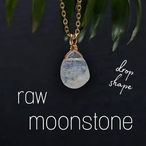 Real raw moonstone chain rainbow moonstone necklace drop raw gold silver rainbow moonstone pendant crystal jewelry gemstone
