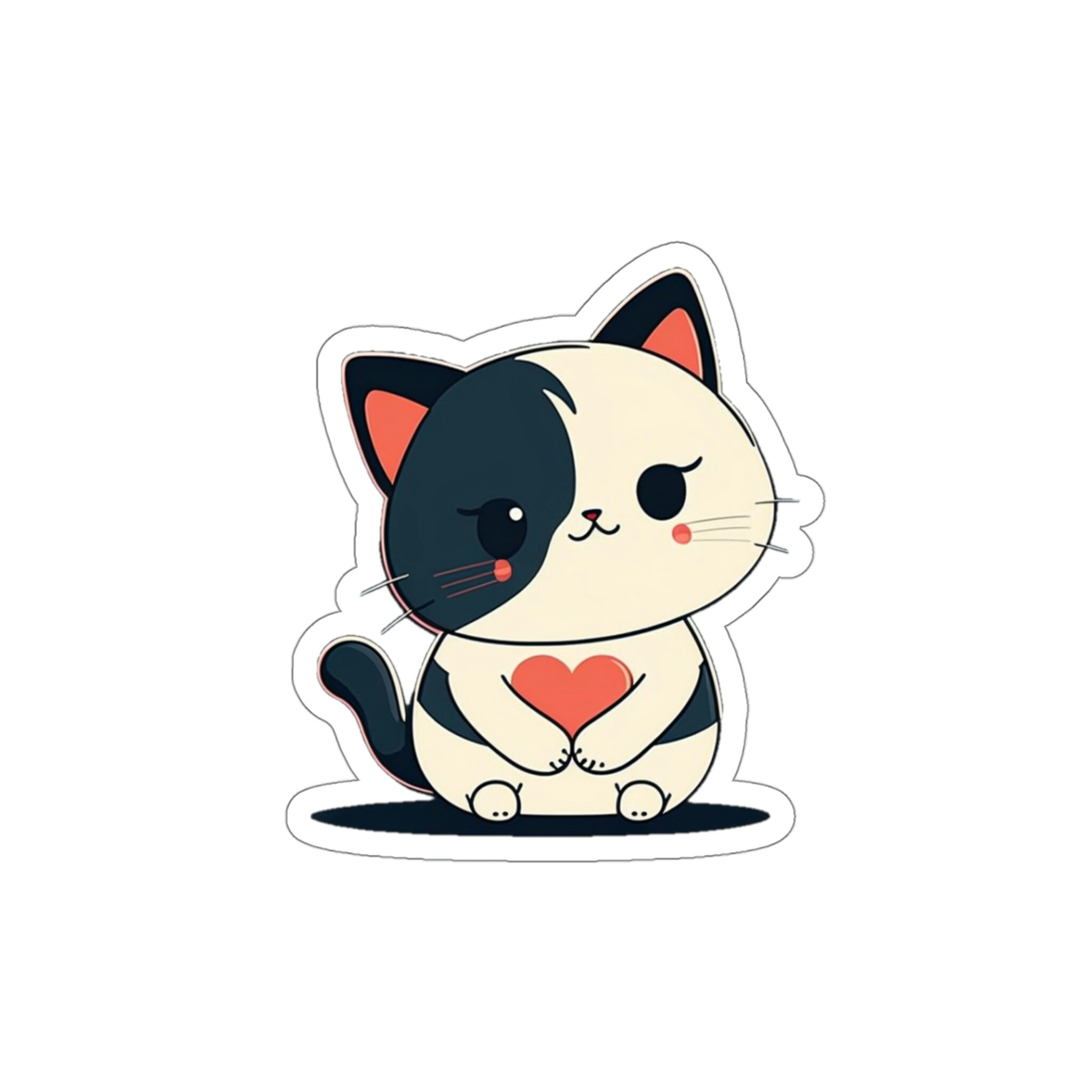 kawai #miau #gato #kawaii #meow #cat #heart #corazon - Gato Kawaii