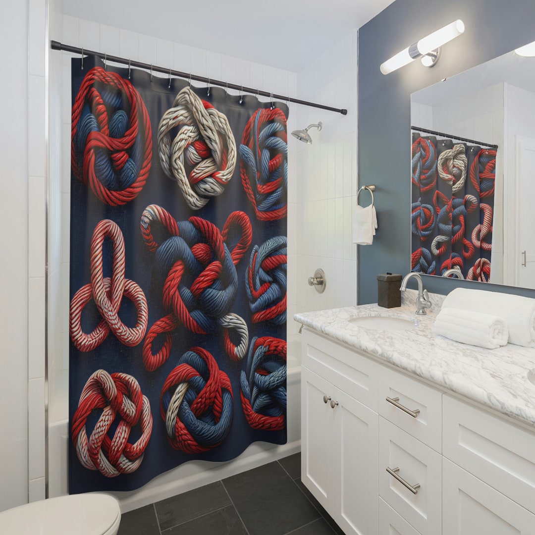 Nautical Knots Educational Shower Curtain Traditional Etsy