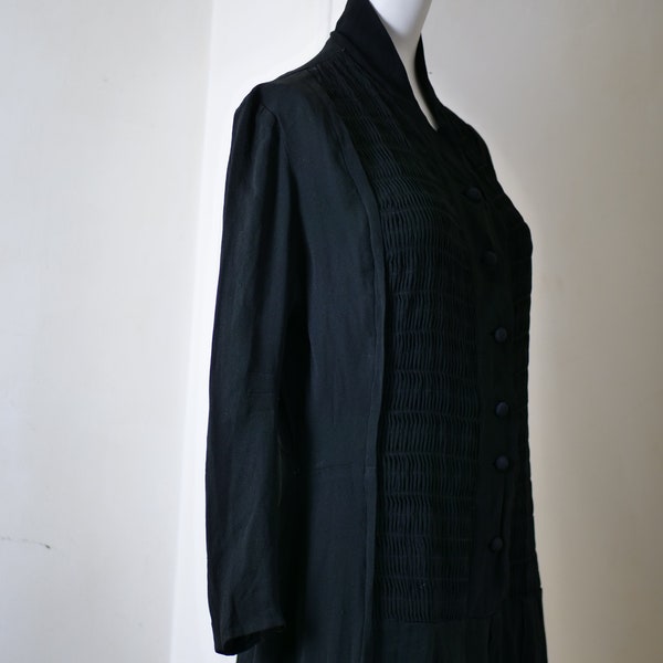 Authentique robe 1930s noire - T. 42. Fabriquée en France