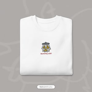 Embroidered Sweatshirt | Banana Aliens Oversized Unisex Sweater