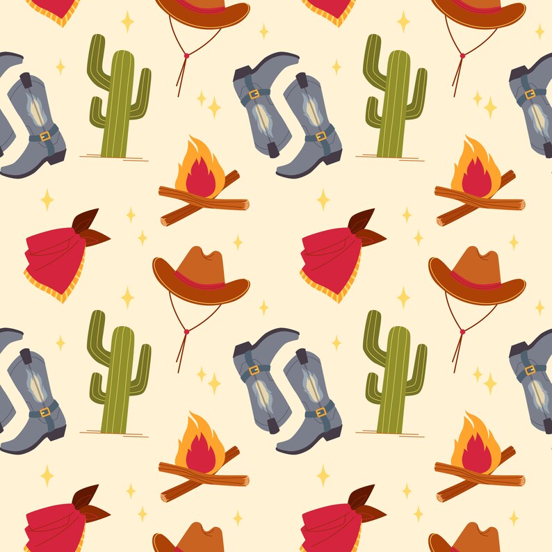 Digital Western Seamless Patterns | Western Decor | Scrapbook Paper - Etsy