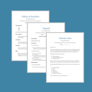 New Client Welcome Forms | Editable Custom Business Templates | Client Questionaire | Job Proposal | Description of Services | Editable