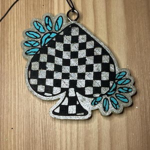 Checkered Spade Car Freshie